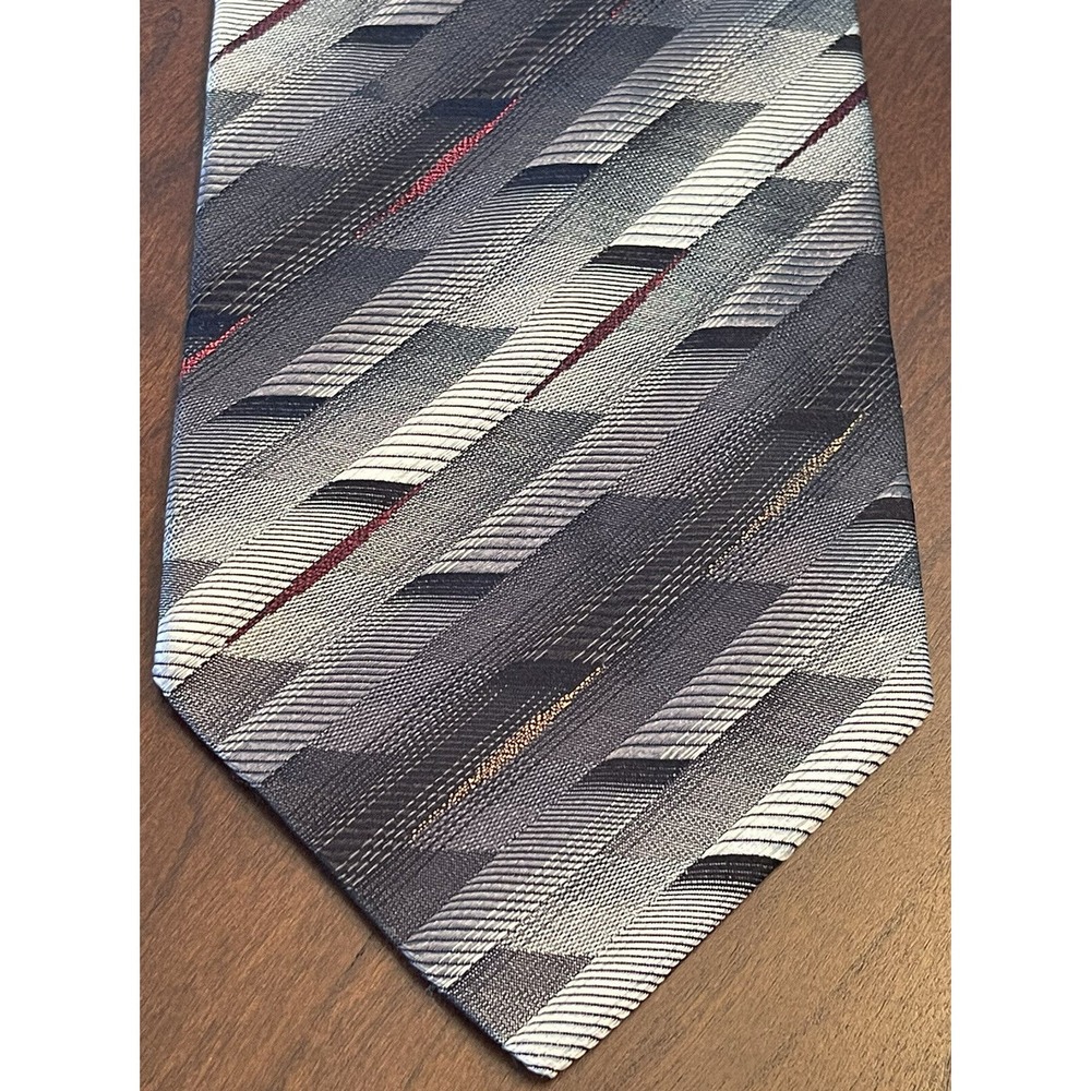 Zanetti Cravtte, Black, Gray, 100% Silk, Men’s Neck Tie, Made In Italy
